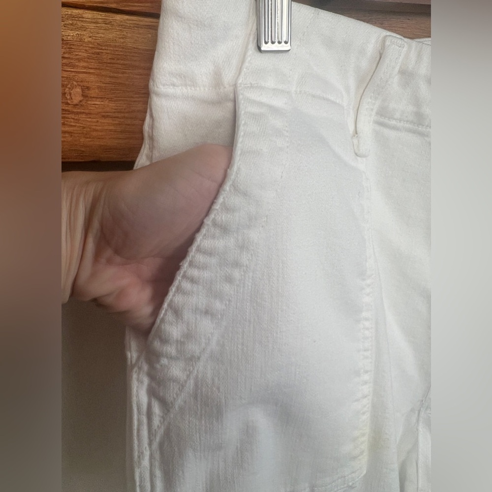 Mother Patch Pocket Private Ankle Fray Jeans White - Picture 11 of 11